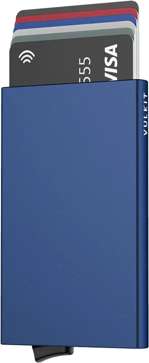 VULKIT Pop Up Wallet, Slim Minimalist Credit Card Holder For Men and Women RFID Blocking Mini Metal Case