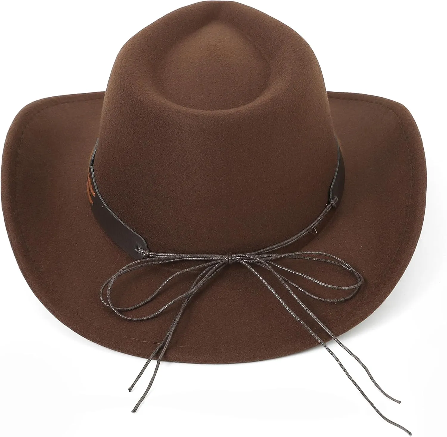 Western Cowboy Hat for Men and Women  Classic Western Style with Adjustable Fit, Vintage Leather Trim