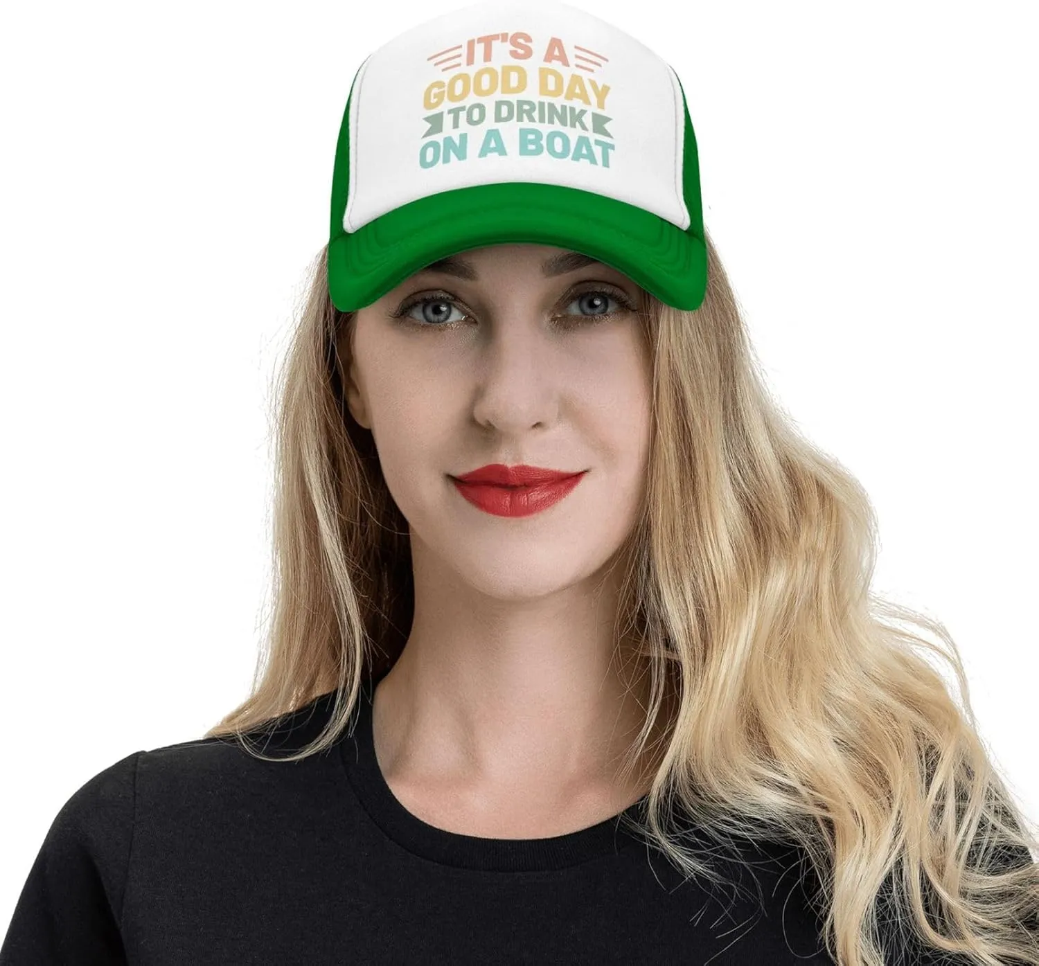 Womens Baseball Hats Drinking Party Mesh Cap Women's Cool Cap It is A Good Day to Drink On A Boat Caps