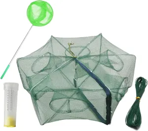 ZffXH 1/2 PCS Fishing Bait Trap Foldable Fish Minnow Crab Crayfish Crawdad Shrimp Net Cast