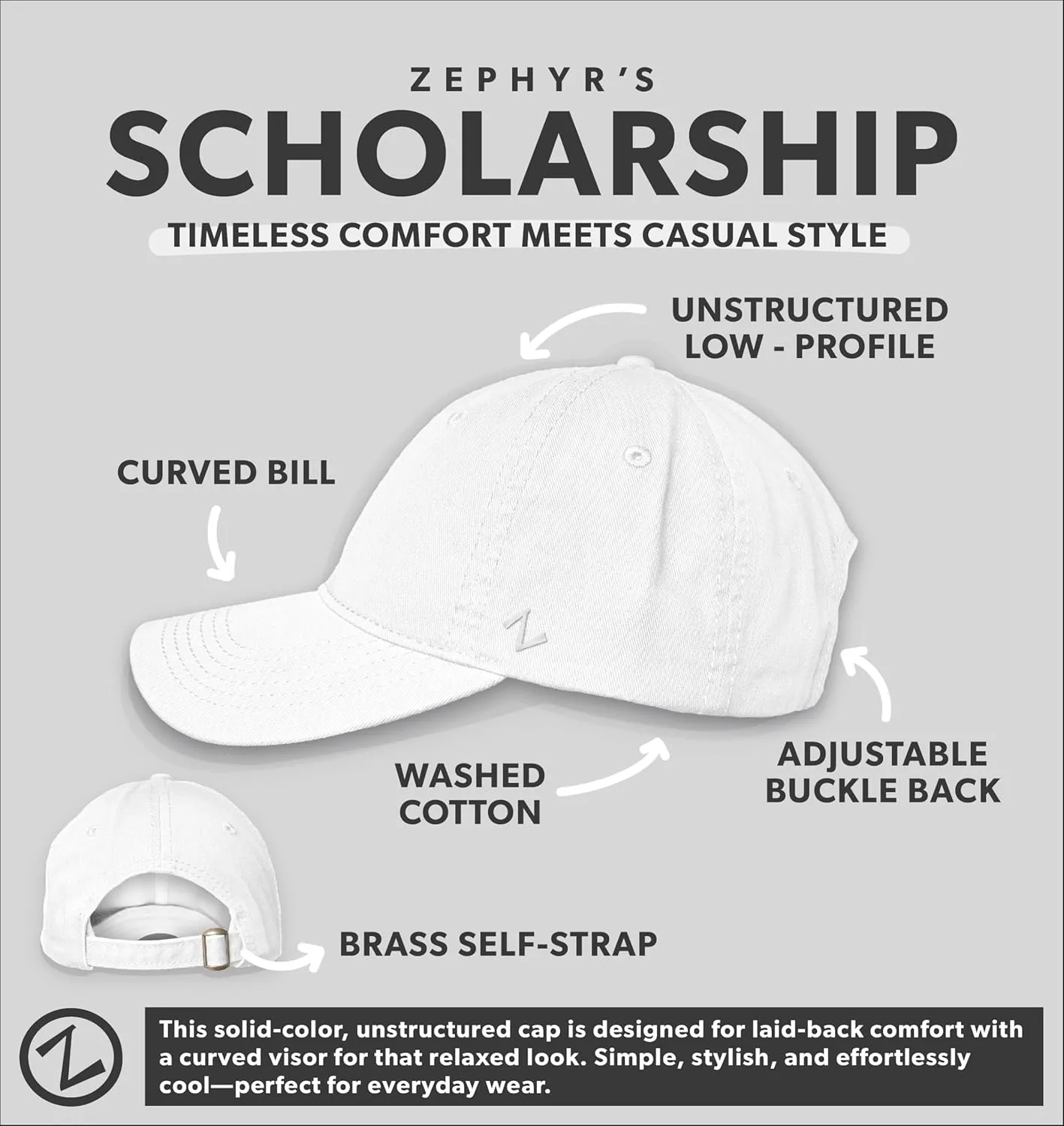 ZHATS Men's Adjustable Scholarship Hat Black